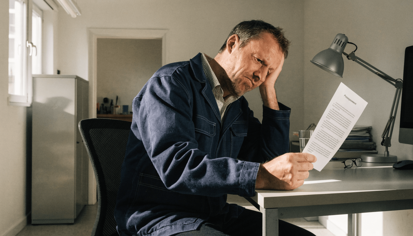 Handwerksmeister liest den Bescheid zur Ausbildereignungsprüfung