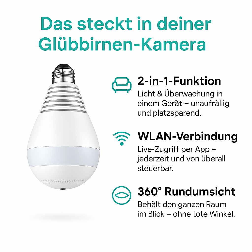 2 - in - 1 Glühbirnen Kamera - Spickprofi