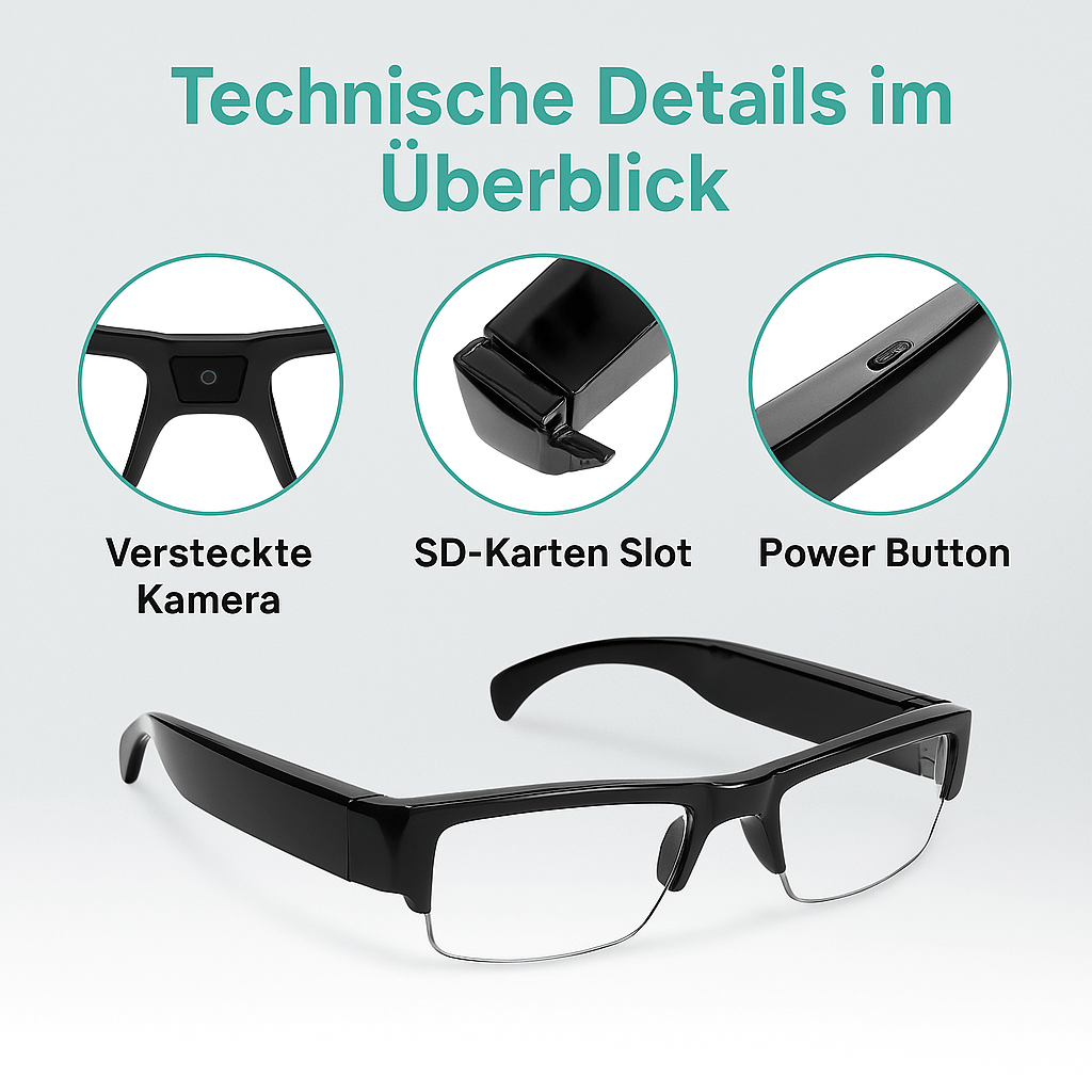 Ultra HD Spionagebrille mit Kamera - Spickprofi