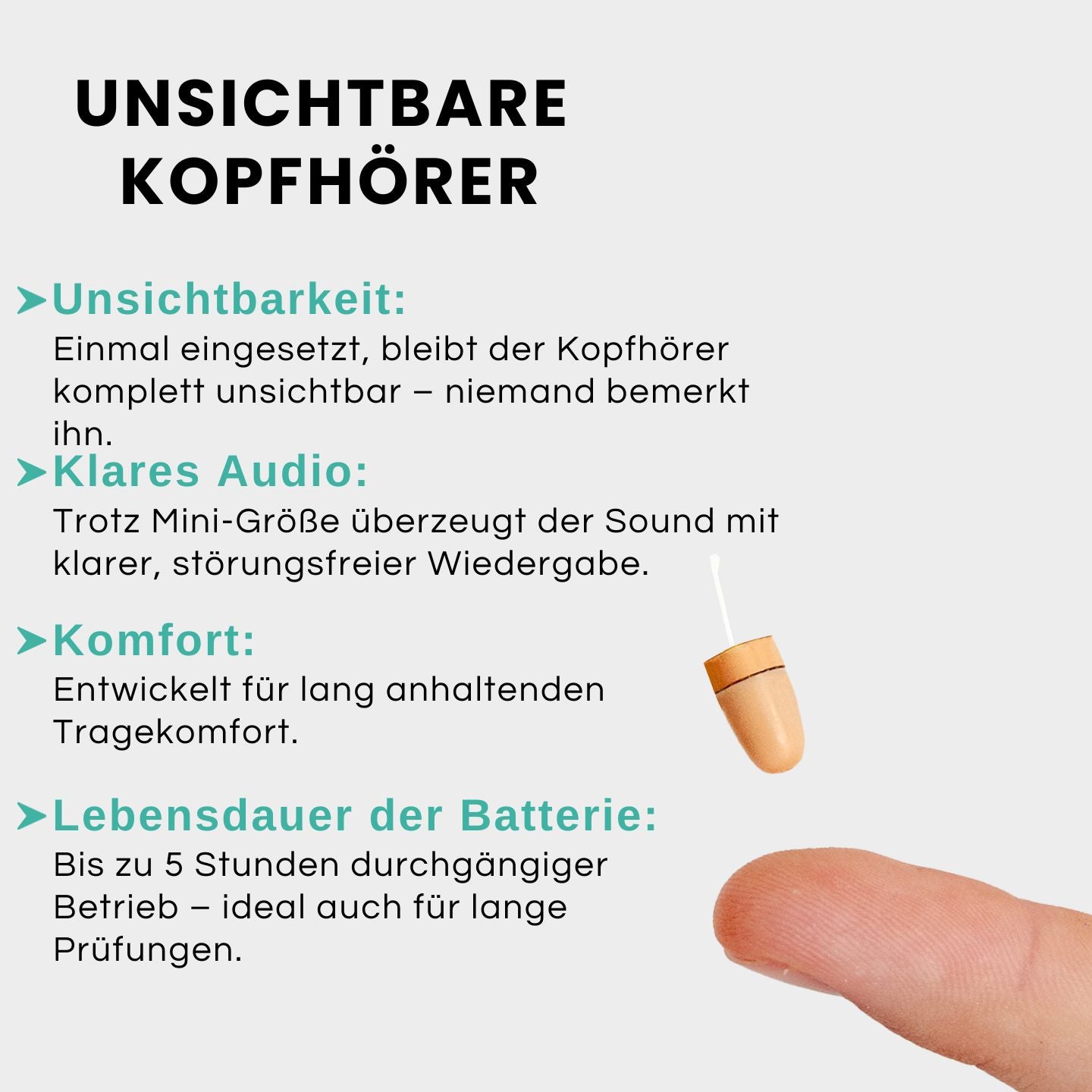 Unsichtbare Kopfhörer - Spickprofi