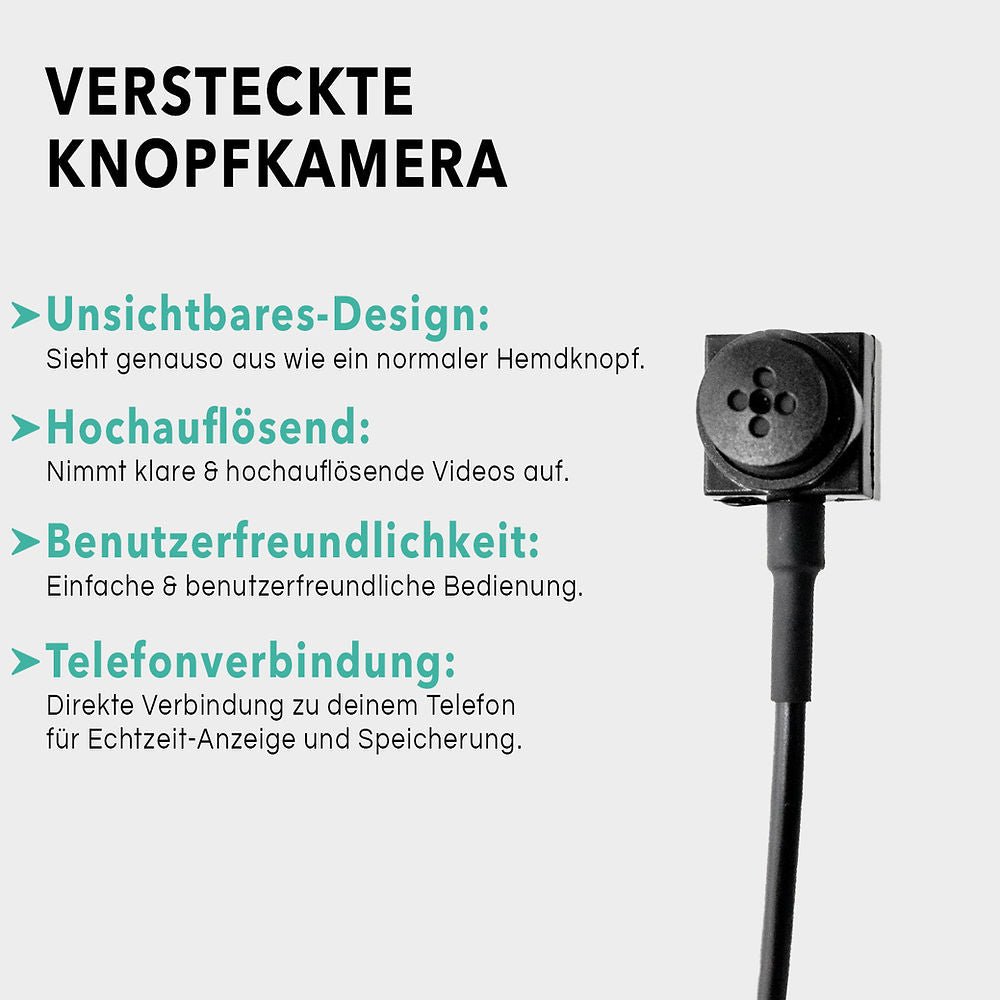 High - Tech Mini Kamera als Hemdknopf getarnt - Spickprofi