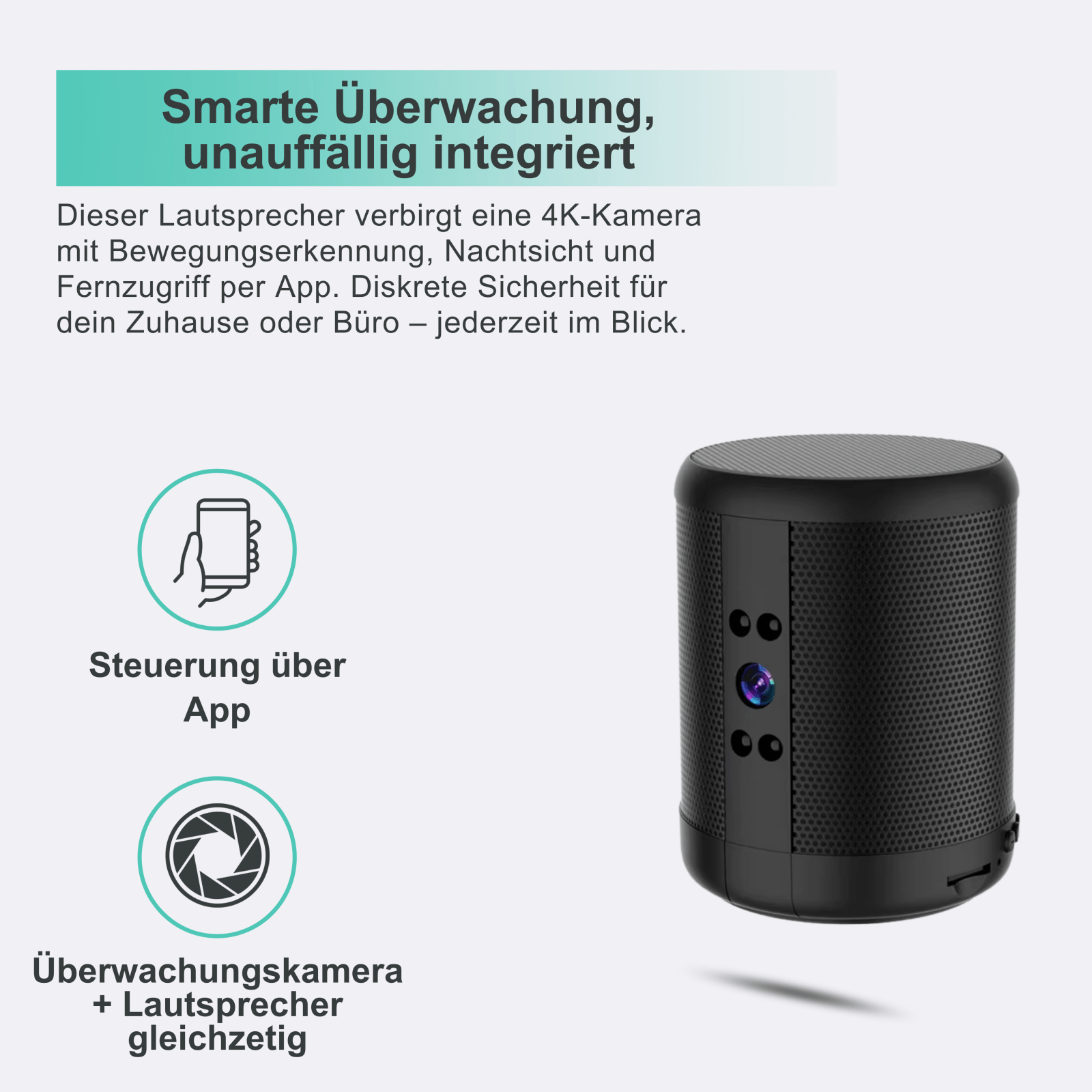 SmartSpeaker Cam - Lautsprecher mit versteckter WLAN Kamera - Spickprofi